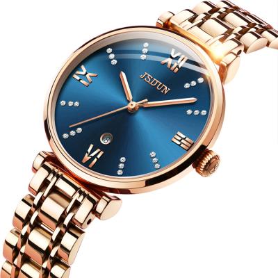 China Cheap factory price day/date JSDUN6533 imported simple movement stainless steel waterproof quartz length 20cm weight 80G quartz watch for sale