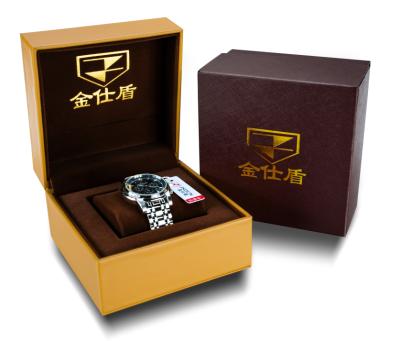 China Luxury Paper Wrapped Plastic Recycled Watch Case Cardboard Gift Clothes Packaging Simple Black And White Fashion Watch Box 0000 for sale