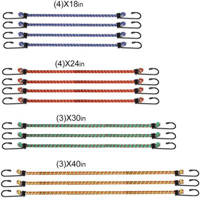 China Outdoor USD 14 Pieces Standard Bungee Kit Bungee Cords with Hooks for sale