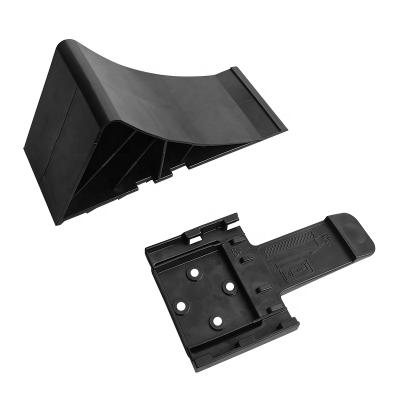 China Trailer Part Truck Part 2pcs HDPE Trailer Wheel Chock With Rack for sale