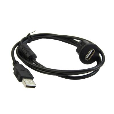 China Electric Car 1M Car Dash Board Mount A Male To A Female USB 2.0 Plug Extension Panel Cable for sale