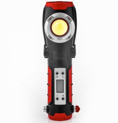 China Multifunctional Emergency Light Car Compressor Mini Digital Tire Inflator with 18W LED Rechargeable Light for sale