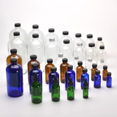 China Storage bottles and jars Stock wholesale tawny green frosted Boston glass bottle Brown Boston bottle Spray Gun Lotion sanitizer bottle for sale