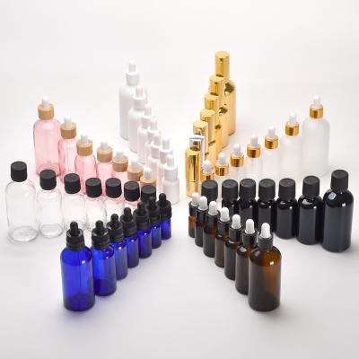 China Storage bottles and jars Glass fine oil bottle electroplated color glass empty bottle dropper essential oil dispenser bottle for sale