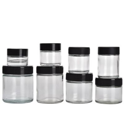 China Storage bottles and jars Transparent glass flower tea jar circular seal candy jar sealed dry fruit grain container wholesale for sale