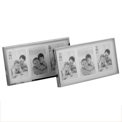 China New silver plated three bar long shadow box photo frame classic / postmodern photo frame for sale