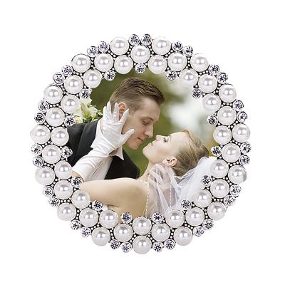 China faux pearl stone and pearl jewelry photo frame for wedding for sale