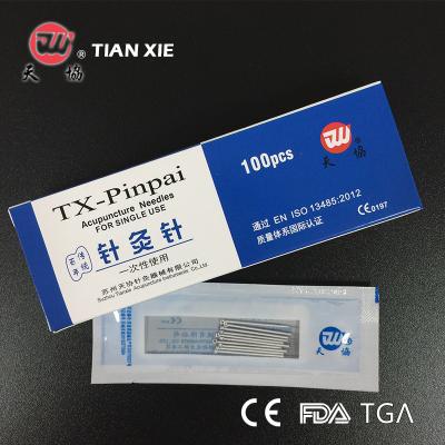 China Alloy Wire Spring Grip Acupuncture Needles With Loop Plastic Bag Packing JWA-4 for sale