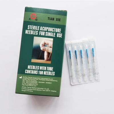 China Disposable Sterile Body Cooper Handle Acupuncture Needles With Tube for sale