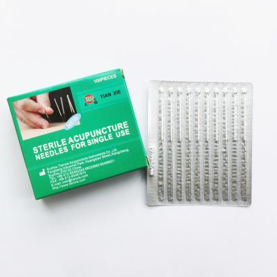 China 2in Body Sterile Silver-Wire Handle Acupuncture Needle 0.18X25mm With Aluminum Foil Packing for sale