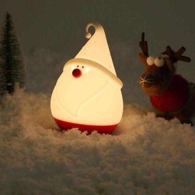 China YIZHI 3D Cartoon Snowman Christmas Silicone Night Light Kids Crib Room Light Lamp Led Touch Night Light For Kids Gifts for sale