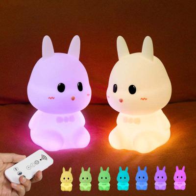 China YIZHI Cartoon Cute Bunny Baby Night Lights Portable Led Rabbit Silicone Night Light For Crib Room Radio Fill for sale