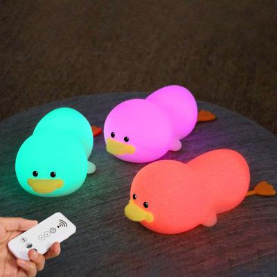 China YIZHI New Arrival 7 Color Style Table Lamp Kids Bedside Desk Decoration Sleeping Home Toy Cartoon Duck Night Light for sale