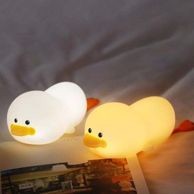 China New Design Cartoon YIZHI Baby Multicolor Change Built-in Led Duck Silicone Night Light Rechargeable With Remote Control For Kids for sale