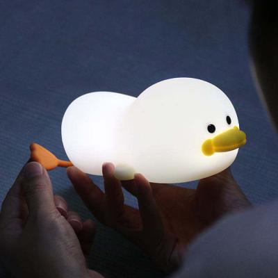 China High Quality Soft Touch Cute Sensor Light Silicone Duck Lamp For Baby Children Night Cartoon YIZHI Animal Kids Bedroom Table Decoration for sale