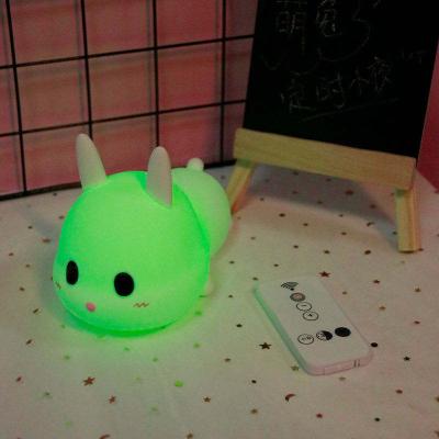 China New Children's Touch Cartoon YIZHI Creative Colorful Silicone Sensor Bunny Kids Led Night Light Animal Costume For Baby Living Room Bedroom for sale