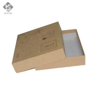 China Recyclable Custom Design Rigid Kraft Brown Paper Packages Paper Cardboard Packaging Box Eco Friendly Paper Boxes With Lid for sale