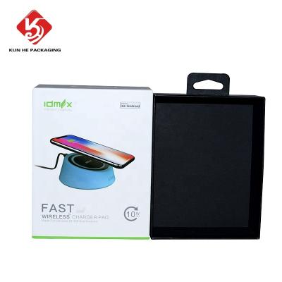 China High End Recyclable Gifting Wholesale Cardboard Paper Package Box Packaging Wireless Charger Drawer Gift Boxes With Plastic Hook for sale