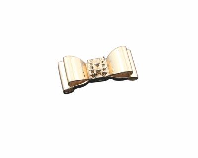 China Durable.attractive fashion custom metal logo gold bowknota custom accessories for shoe for sale