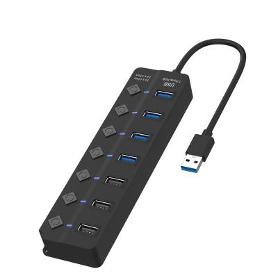 China Brands Laptop Factory Price High Quality Tech 7 USB Port Hub with Independent Switch, 4 Left USB 3.0 3 Left USB 2.0 for Laptops, Computers for sale