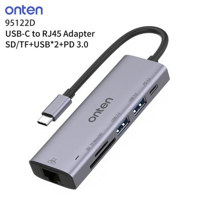 China Usb Hub Laptop Docking Station Port Extension USB-C Charging HUB Type C with RJ45 SD TF Card Reader LE PD 3.0 USB 3.0 ports for sale