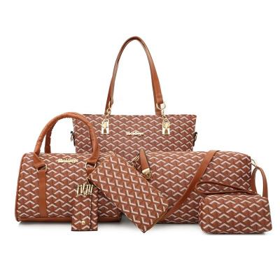 China Vintage 2021 Leather Custom Made 6 In 1 Sets Of Women Ladies Handbag for sale