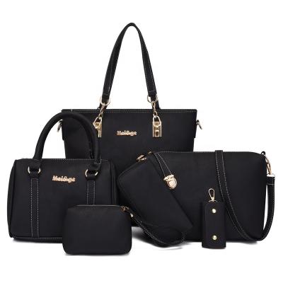 China Vintage Fashion Women Leather Custom 6 Pcs Handbag Set for sale