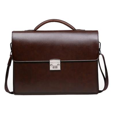 China Anti Theft Anti Theft Luxury Waterproof Men Leather Business Laptop Handbag Briefcase for sale