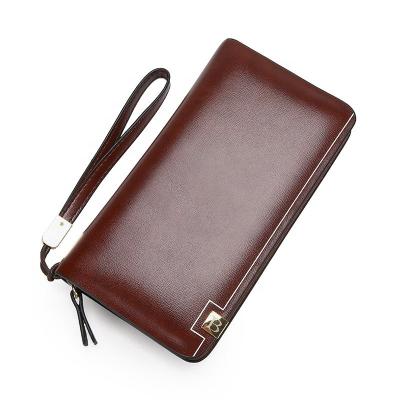 China New Arrival Anti Theft Long Leather Card Wallet Clutch Purse Custom Waterproof Men Business for sale