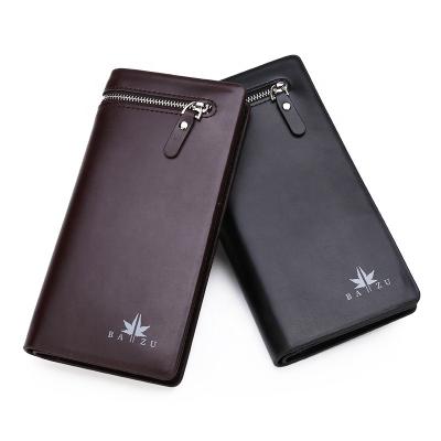 China Custom Anti Theft Payment Card Wallet Waterproof Men Women Slim Leather Clutch Purse Long for sale