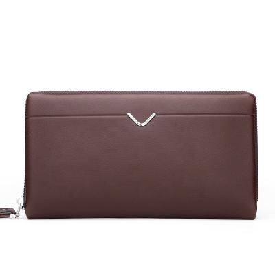 China Luxury Men Waterproof Anti Theft Waterproof Long Thin Leather Clutch Purse Custom Business Card Wallet for sale