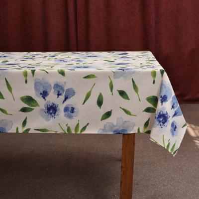 China Modern White Waterproof Table Cloths Outdoor Table Cloth Printed Flower Floral Leaves And Table Cloth for sale