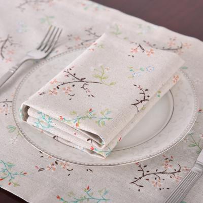 China Durable High Quality Delicate Linen Cloth Towels Household Cloth Floral Towels for sale