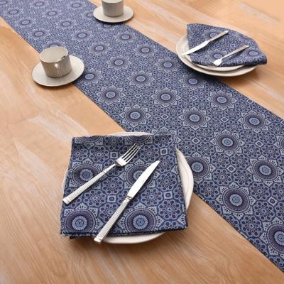 China Navy Active Custom Circular Single Tablecloth Luxury Geometric Printing Tablecloth for sale