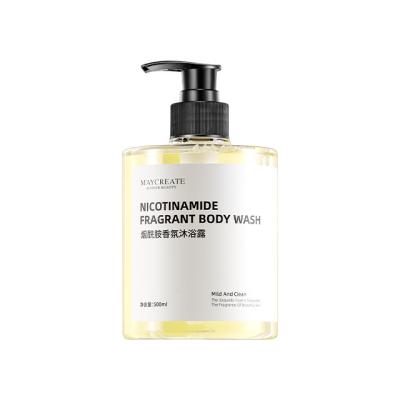 China Whitening Customization Niacinamide Body Wash 500ml Whitening And Soft Shower Gel OEM Soft Shower Gel Bottle Support Customized Services for sale