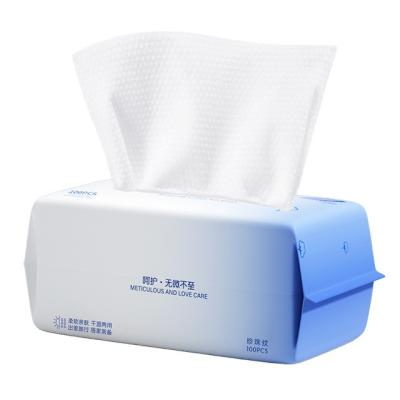 China Disposable Private Label in Factory Wholesale Cotton Towel 100pcs Common Disposable Facial Tissue Non-Irritating Skin Towel for sale