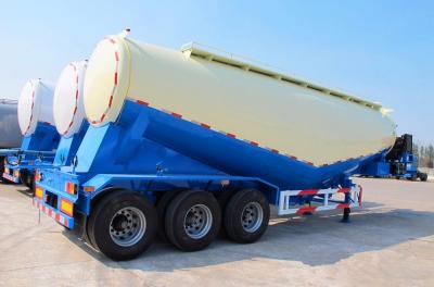 China 40m3 bulk cement tanker semi trailer 50ton load V type silo bulk powder tank trailer for sale