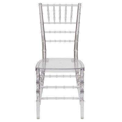 Cina Hotel Restaurant Furniture Dining Wedding Banquet Party Clear Acrylic Resin Chiavari Chair in vendita