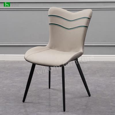 中国 Low price wholesale light luxury modern minimalist home dining chair wrought iron backrest chair restaurant dining chair 販売のため