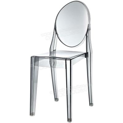 Κίνα Smoke Grey Ghost Style Plastic Victoria Dining Chair προς πώληση