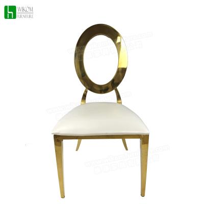 Cina Wholesale White Cushion Dining Chair Stainless Steel Gold Wedding Chairs in vendita