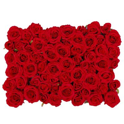 China High Quality White Artificial Flower Wall Silk Rose Wall Panels For Wedding backdrop for sale