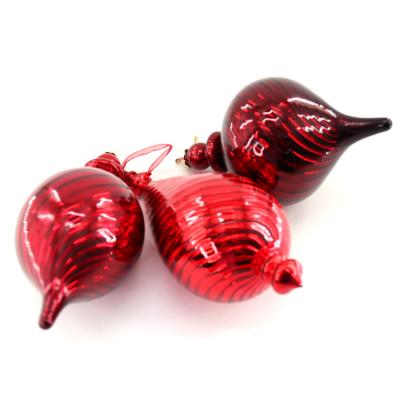 China Excellent Quality Handmade Christmas Ornaments Wholesale Big Blown Glass Ornaments Luxuriously Decorated for sale