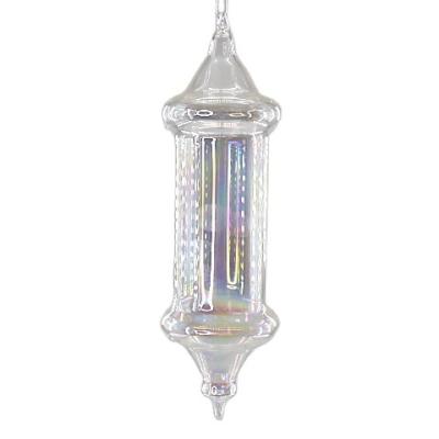 China Festival Stuff Painting Factory Decoration Artificial Direct Colorful Wedding Rainbow Icicle Hanging Glass Ornament Transparent for sale