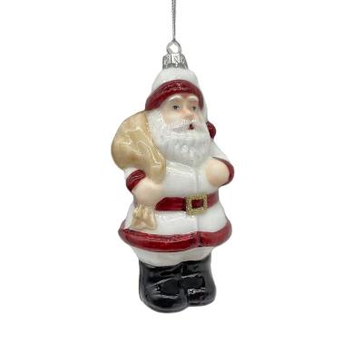 China Popular Christmas Style Cartoon Style Christmas Tree Christmas Gift Santa Claus Glass Ornaments for sale