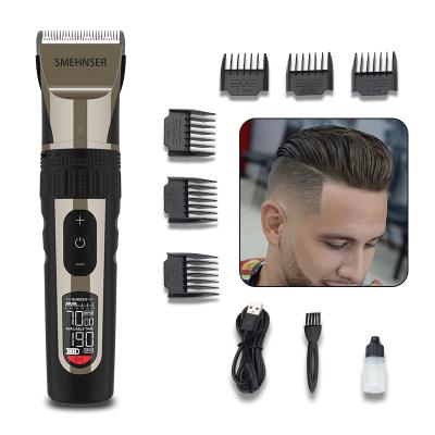 China Outdoor Popular Professional Electric Clippers Men's Professional Electric Hair Trimmer LCD Display Styling Clipper Machine Cordless Radio for sale