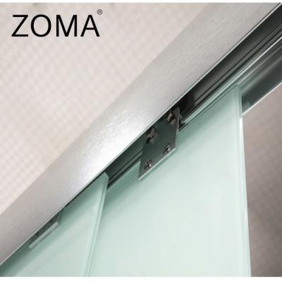 China Modern Aluminum Movable Double Top Bathroom Shower Rail Double Sliding Door Glass Door for sale