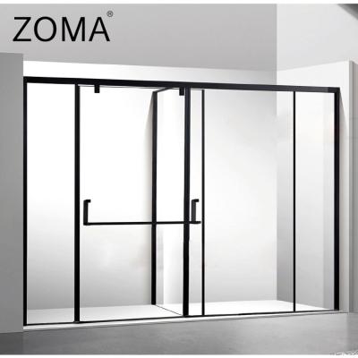 China Framed Modern Door Stainless Steel Dual Function Tempered Glass Sliding Shower Door Bathroom for sale