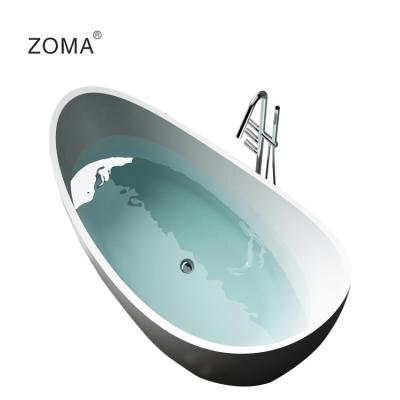 China Various Colors Solid Color Resin Freestanding Stone Blue Outdoor Freestanding Bathtubs Bathtub for sale