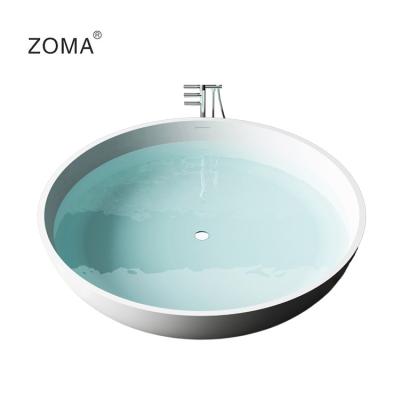 China High Quality Bathroom Freestanding Round Solid Outdoor Freestanding Tubs Artificial Stone Bathtub for sale